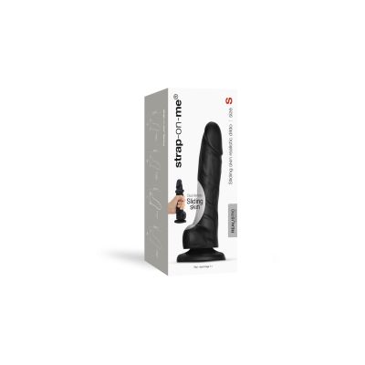 Реалістичний фалоімітатор Strap-On-Me Sliding Skin Realistic Dildo Black - S, ефект рухливої шкіри Реалістичний фалоімітатор Strap-On-Me Sliding Skin Realistic Dildo Black - S, ефект рухливої шкіри