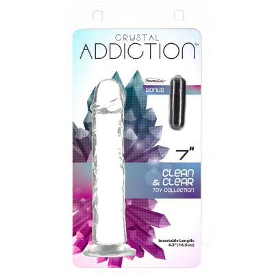 Прозорий фалоімітатор на присосці ADDICTION Vertical Dong 7″, віброкуля в подарунок Прозорий фалоімітатор на присосці ADDICTION Vertical Dong 7″, віброкуля в подарунок