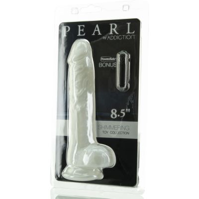 Фалоімітатор ADDICTION Pearl 8.5" Dildo with Balls, віброкуля в подарунок