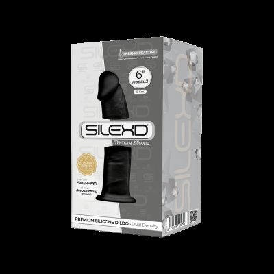 Фалоімітатор SilexD Robby Black (MODEL 2 size 6in), двошаровий, силікон + Silexpan, діаметр 3,5см
