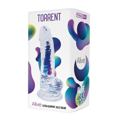 Прозорий фалоімітатор Alive Jelly Dildo Torrent, ТПЕ, присоска, діаметр 4.5см, довжина 20,6см Прозорий фалоімітатор Alive Jelly Dildo Torrent, ТПЕ, присоска, діаметр 4.5см, довжина 20,6см