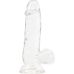 Прозорий фалоімітатор на присосці ADDICTION — Clear Dildo with Balls 6″, віброкуля в подарунок