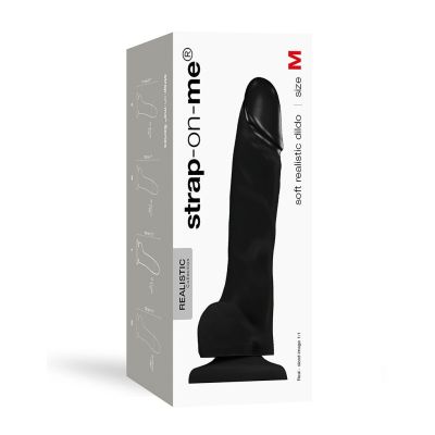Реалістичний фалоімітатор Strap-On-Me SOFT REALISTIC DILDO Black - Size M Реалістичний фалоімітатор Strap-On-Me SOFT REALISTIC DILDO Black - Size M
