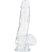 Прозорий фалоімітатор на присосці ADDICTION — Clear Dildo with Balls 7″, віброкуля в подарунок