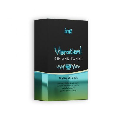 Рідкий вібратор Intt Vibration Gin Tonic (15 мл), густий гель, дуже смачний, діє до 30 хвилин