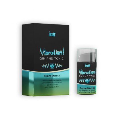 Рідкий вібратор Intt Vibration Gin Tonic (15 мл), густий гель, дуже смачний, діє до 30 хвилин