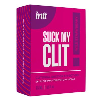 Смоктайзер для клітора Intt Suck My Clit Wild Strawberry (15 мл), полуниця, гель з ефектом посмоктування