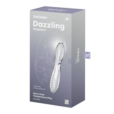 Двосторонній скляний дилдо Satisfyer Dazzling Crystal 2 Transparent
