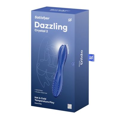 Двосторонній скляний дилдо Satisfyer Dazzling Crystal 2 Blue