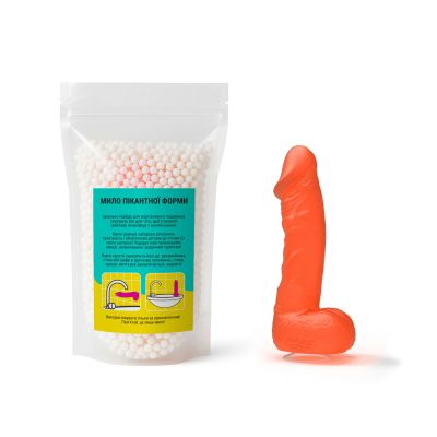 Крафтове мило-член з присоскою Чистий Кайф LARGE Orange, натуральне Крафтове мило-член з присоскою Чистий Кайф LARGE Orange, натуральне