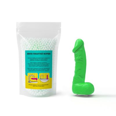 Крафтове мило-член з присоскою Чистий Кайф LARGE Green, натуральне Крафтове мило-член з присоскою Чистий Кайф LARGE Green, натуральне