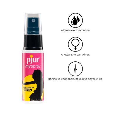 Збуджувальний спрей для жінок pjur My Spray (20 мл) з екстрактом алое, ефект поколювання Збуджувальний спрей для жінок pjur My Spray (20 мл) з екстрактом алое, ефект поколювання