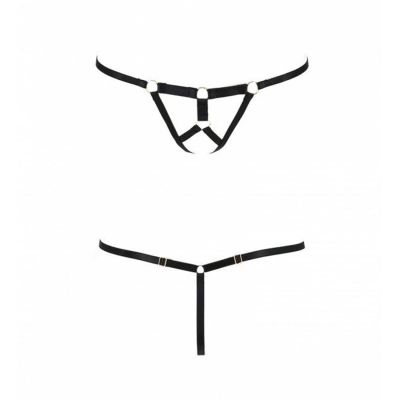 Трусики стрінги зі стреп ARMANDA THONG black XXL/XXXL - Passion Exclusive
