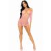 Сукня-сітка з сердечками Leg Avenue Heart net mini dress Pink, зав’язки, відкриті плечі, One Size