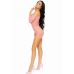 Сукня-сітка з сердечками Leg Avenue Heart net mini dress Pink, зав’язки, відкриті плечі, One Size