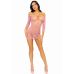 Сукня-сітка з сердечками Leg Avenue Heart net mini dress Pink, зав’язки, відкриті плечі, One Size