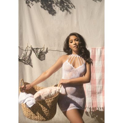 Ажурна сукня-сітка Leg Avenue Lace mini dress with cut-outs White, One size