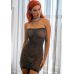 Leg Avenue Shimmer Sheer rhinestone tube dress OS Black/Silver Leg Avenue Shimmer Sheer rhinestone tube dress OS Black/Silver