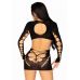 Безшовна мінісукня Leg Avenue Long sleeve cut out mini dress One size Black