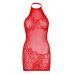 Сукня-сітка зі стразами Leg Avenue Rhinestone halter mini dress Red, відкрита спина, One Size