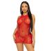 Сукня-сітка зі стразами Leg Avenue Rhinestone halter mini dress Red, відкрита спина, One Size