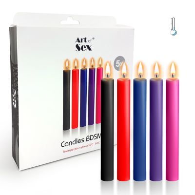 Набір воскових свічок Art of Sex Thin 10 см (5 шт), низькотемпературні, тонкі Набір воскових свічок Art of Sex Thin 10 см (5 шт), низькотемпературні, тонкі