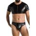 Комплект чоловічої білизни під латекс Passion 057 SET PETER XXL/XXXL Black, кроп-топ, стринги