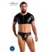 Комплект чоловічої білизни під латекс Passion 057 SET PETER XXL/XXXL Black, кроп-топ, стринги
