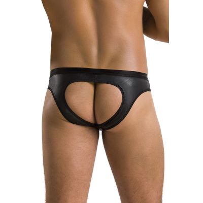 Чоловічі сліпи з вирізами Passion 041 SLIP JOE S/M, Black екошкіра, відкриті сідниці