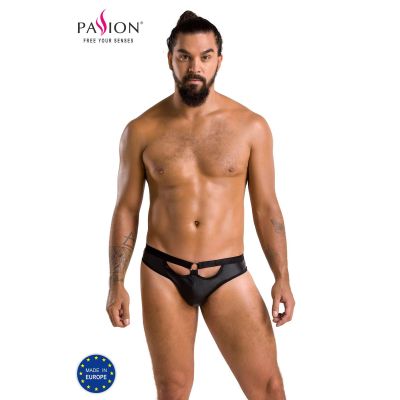 Чоловічі сліпи з вирізами Passion 041 SLIP JOE S/M, Black екошкіра, відкриті сідниці