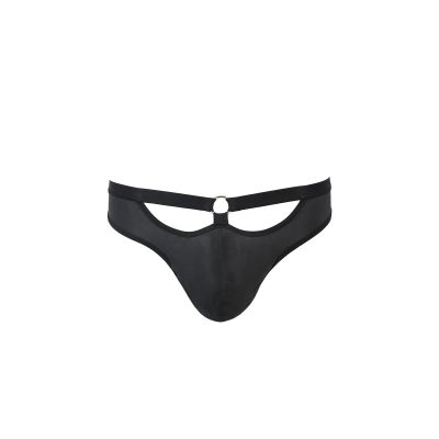 Чоловічі сліпи з вирізами Passion 041 SLIP JOE XXL/XXXL Black, екошкіра, відкриті сідниці
