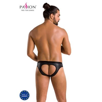 Чоловічі сліпи з вирізами Passion 041 SLIP JOE XXL/XXXL Black, екошкіра, відкриті сідниці