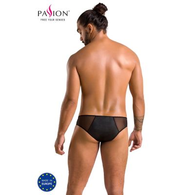 Чоловічі сліпи на блискавці Passion 042 SLIP TIMMY L/XL Black, екошкіра, сітка