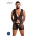 Комплект чоловічої білизни на шнурівці Passion 053 SET WILLIAM XXL/XXXL Black, жилет, боксери