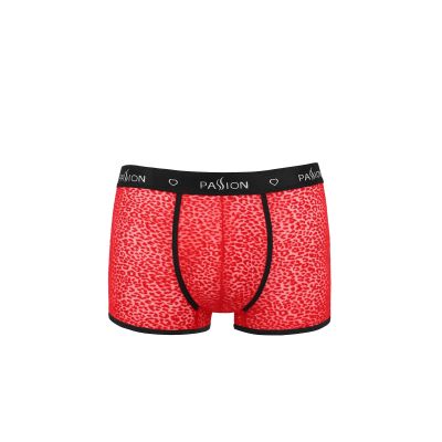 Чоловічі прозорі боксери Passion 046 SHORT PARKER S/M Red, сітка, під леопард