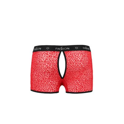 Чоловічі прозорі боксери Passion 046 SHORT PARKER S/M Red, сітка, під леопард
