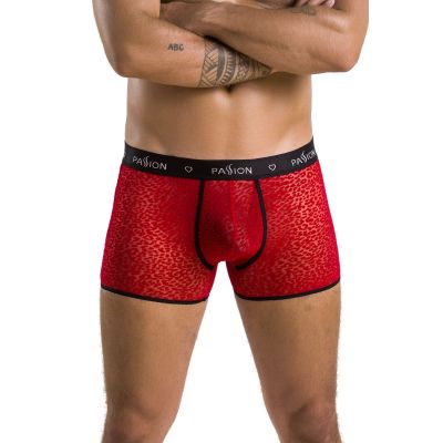 Чоловічі прозорі боксери Passion 046 SHORT PARKER S/M Red, сітка, під леопард