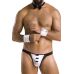 Комплект еротичної чоловічої білизни Passion 036 ALFRED S/M Black, труси, комірець, манжети