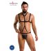 Комплект чоловічої білизни зі стреп Passion 039 SET ANDREW XXL/XXXL Black, стринги, шлейки