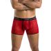 Чоловічі прозорі боксери Passion 046 SHORT PARKER XXL/XXXL Red, сітка, під леопард
