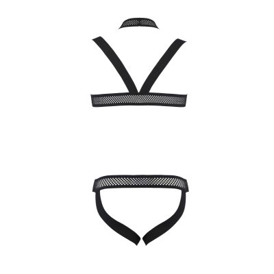 Комплект чоловічої білизни з кріпленнями Passion 043 JACOB XXL/XXXL Black, труси, шлейки