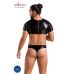 Комплект чоловічої білизни під латекс Passion 057 SET PETER L/XL Black, кроп-топ, стринги