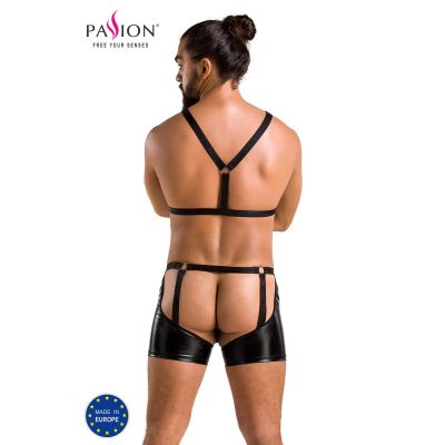Комплект еротичної чоловічої білизни Passion 047 SET JOHN XXL/XXXL Black, труси, портупея