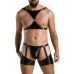 Комплект еротичної чоловічої білизни Passion 047 SET JOHN XXL/XXXL Black, труси, портупея