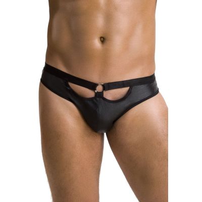 Чоловічі сліпи з вирізами Passion 041 SLIP JOE L/XL Black, екошкіра, відкриті сідниці