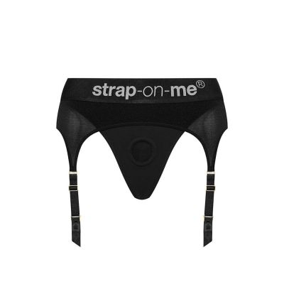 Труси для страпона з підв’язками для панчіх Strap-On-Me REBEL HARNESS - S
