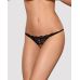 Мереживні танги з двома отворами Obsessive 831-THC-1 crotchless thong S-M, чорні, бантики