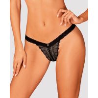 Мереживні трусики із заниженою талією Obsessive Estiqua panties XS/S, black Мереживні трусики із заниженою талією Obsessive Estiqua panties XS/S, black