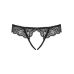 Мереживні танга з доступом Obsessive Contica crothchles thong L-XL, чорні Мереживні танга з доступом Obsessive Contica crothchles thong L-XL, чорні