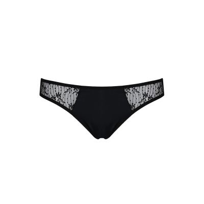 Трусики-сліпи з мереживною сіточкою Passion DINA THONG S/M, black